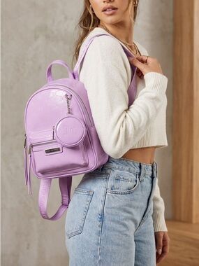 Juicy Couture Lavender Patent Mini Backpack with Matching Pouch